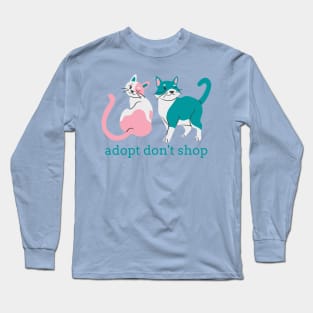 Adopt Don't Shop - Two Cats Long Sleeve T-Shirt